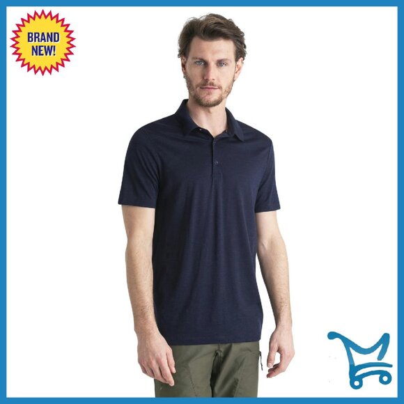 Men's Medium Merino Wool Polo Shirt - Lightweight Performance Fit